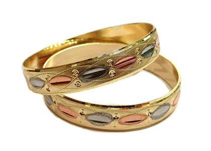 Three Tone Plated | Laser Bangles